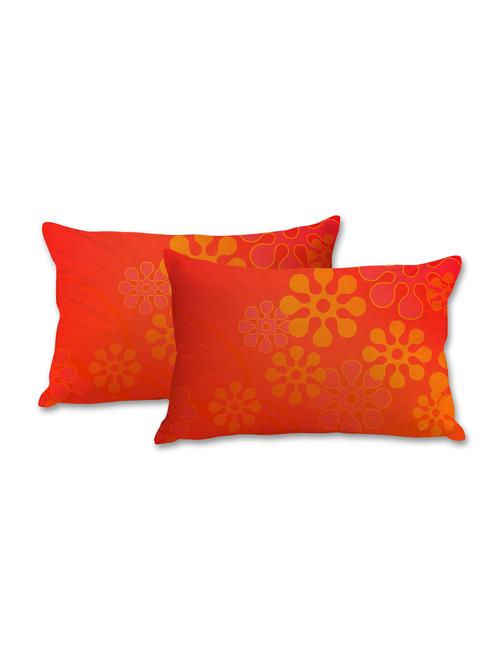 orange floral art print pillow cover - 10462312 - Standard Image - 1