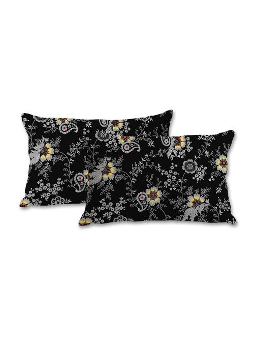 black paisley floral print pillow cover - 10462330 - Standard Image - 1