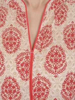 orange cotton kurta - 10463389 - Standard Image - 4