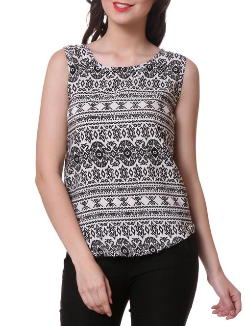 monochrome pattern printed top - 1046599 - Standard Image - 1