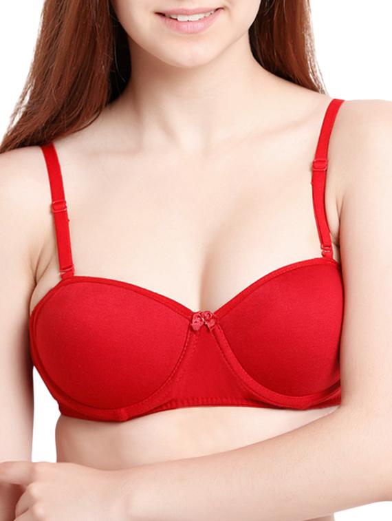 red cotton bra - 10467257 - Zoom Image - 1