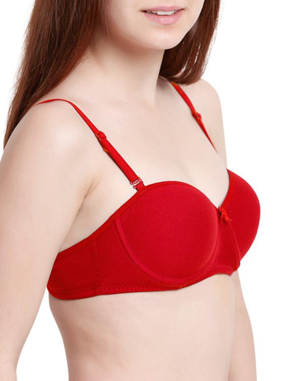 red cotton bra - 10467257 - Zoom Image - 2