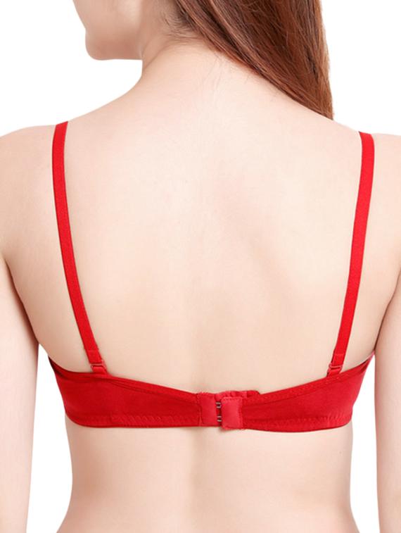 red cotton bra - 10467257 - Zoom Image - 3