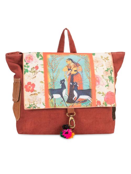 graphic printed cotton canvas backpack - 1046874 - Very Small Image - 1