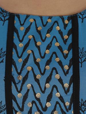 blue cotton straight kurta - 10474168 - Standard Image - 4
