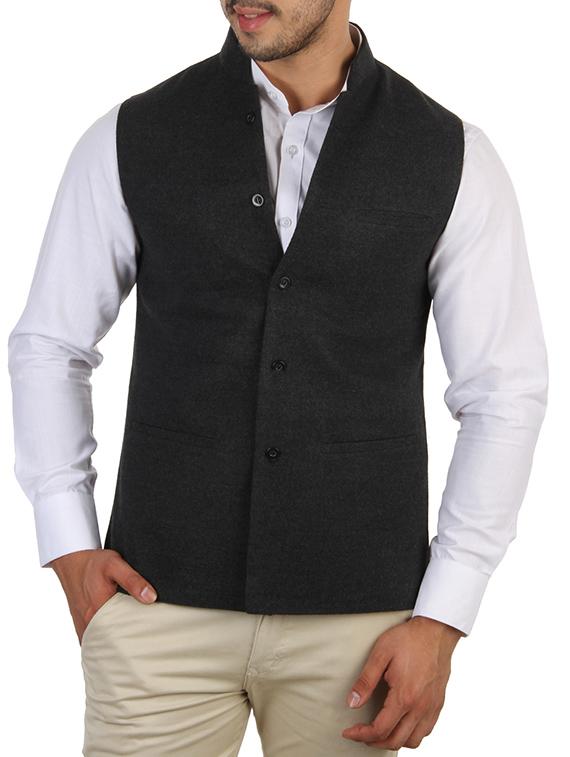 black wool waist coat