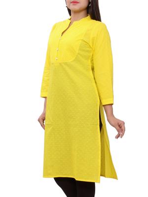yellow cotton kurta - 10481975 - Standard Image - 2