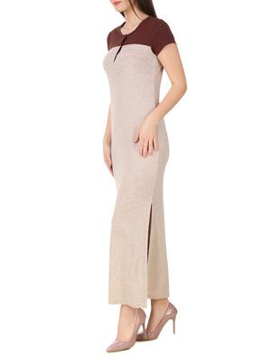 side slit color block maxi dress - 10485198 - Standard Image - 2