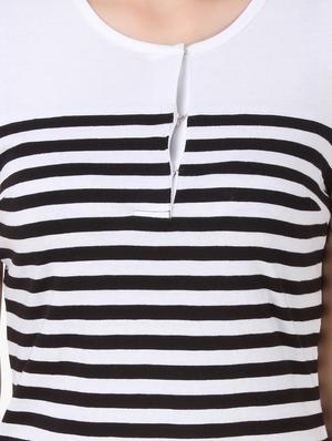 side slit striped maxi dress - 10485200 - Standard Image - 4