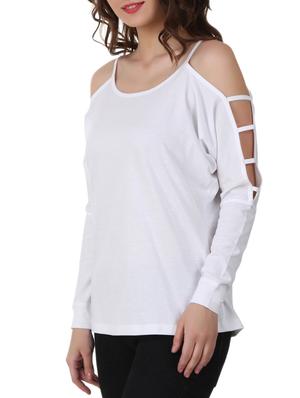 cut out detail cold shoulder top - 10485230 - Standard Image - 2