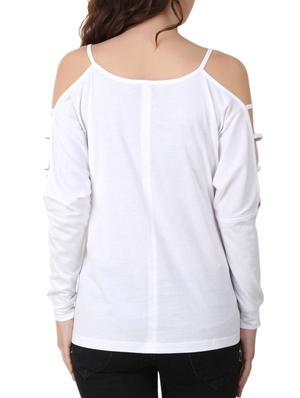 cut out detail cold shoulder top - 10485230 - Standard Image - 3