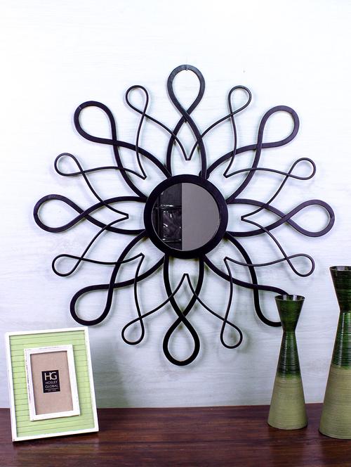 hosley decorative optical art pattern iron wall mirror - 10501876 - Standard Image - 1