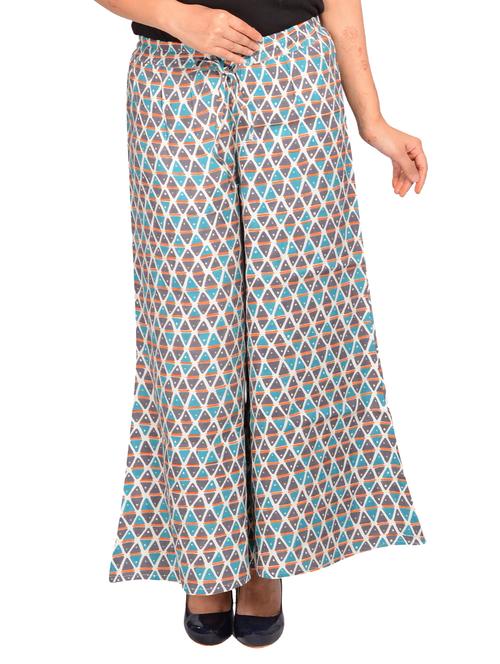 multicolor cotton palazzos - 10514691 - Very Small Image - 1