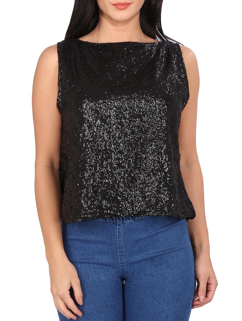 boat neck sequin top - 10516095 - Zoom Image - 1