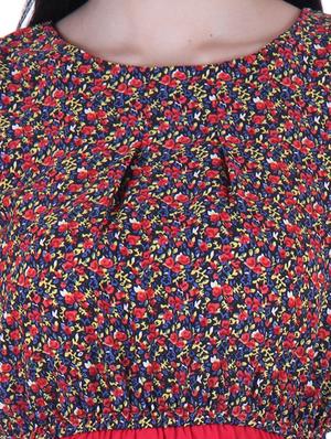 red polyester front bow tie up dress - 10521270 - Standard Image - 4