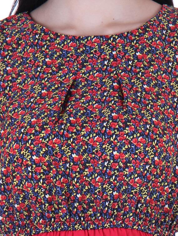 red polyester front bow tie up dress - 10521270 - Zoom Image - 4