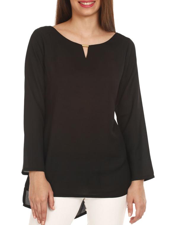 black georgette casual top - 1052134 - Zoom Image - 1
