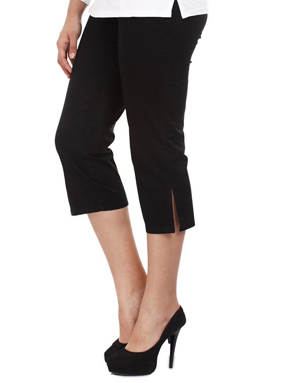 black cotton lycra capris - 1052226 - Zoom Image - 2