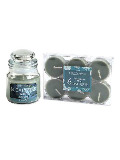 eucalyptus jar candle & tealights set - 1052473 - Standard Image - 1