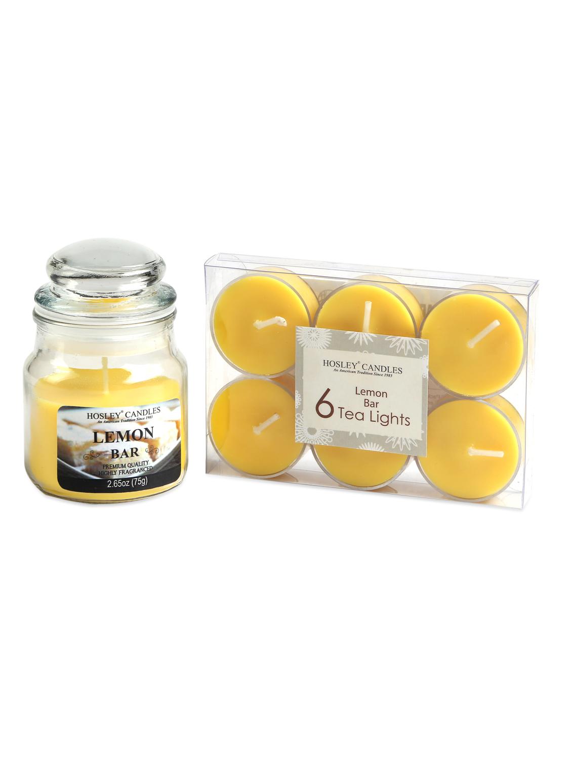 lemon bar scented jar candle & tealights set