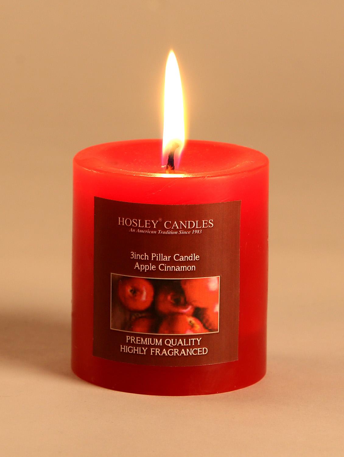 apple cinnamon scented pillar candle - 1052492 - Zoom Image - 1