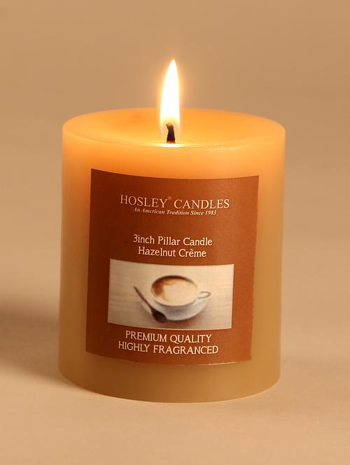 hazelnut crã¨me scented pillar candle - 1052500 - Standard Image - 1