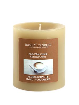 hazelnut crã¨me scented pillar candle - 1052500 - Standard Image - 2
