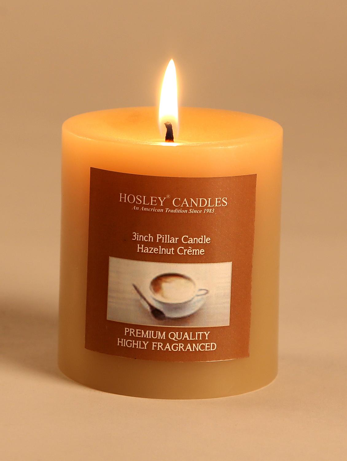 hazelnut crã¨me scented pillar candle - 1052500 - Zoom Image - 1