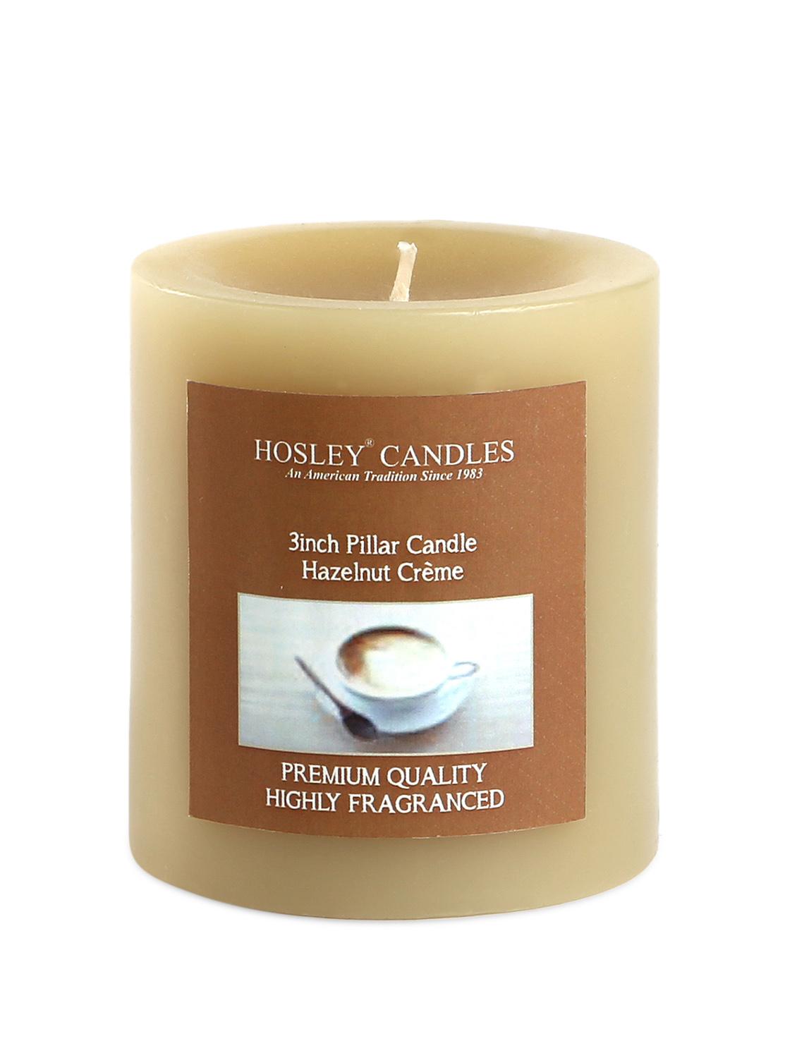 hazelnut crã¨me scented pillar candle - 1052500 - Zoom Image - 2
