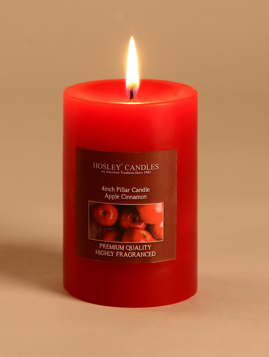 apple cinnamon scented pillar candle - 1052502 - Zoom Image - 1