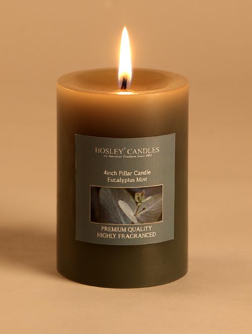 eucalyptus mint scented pillar candle - 1052504 - Standard Image - 1