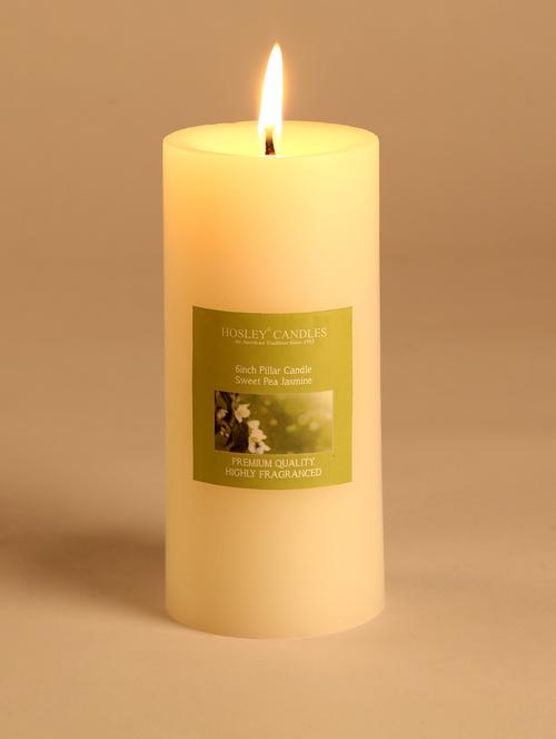 sweet pea jasmine scented pillar candle - 1052516 - Standard Image - 1