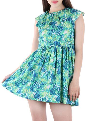 green poly crepe dress - 10530674 - Very Small Image - 1