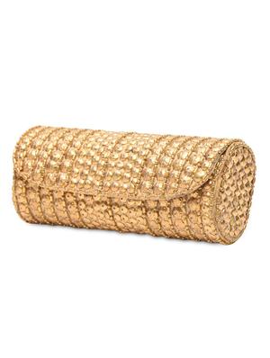 golden silk embellished clutch - 1053819 - Standard Image - 5