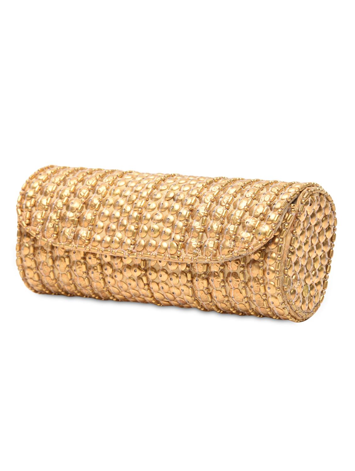 golden silk embellished clutch - 1053819 - Zoom Image - 5