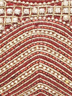 maroon color floral silk and cotton clutch - 1053833 - Standard Image - 4