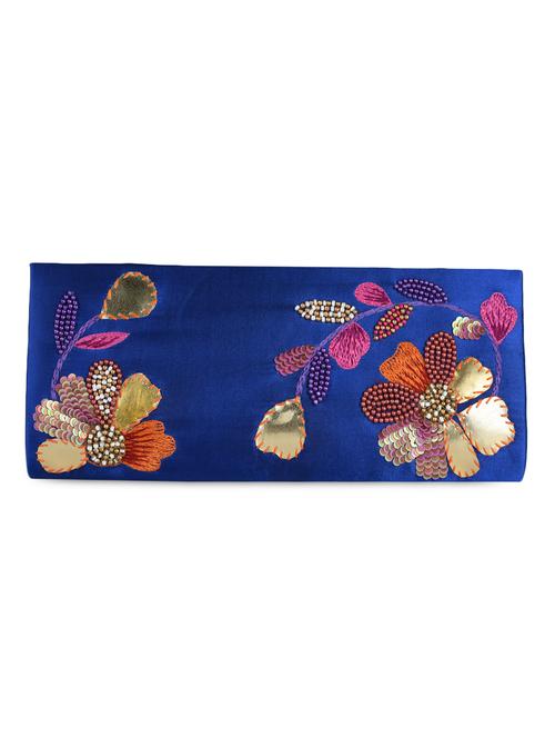 Floral Bead Sequined Embroidered Clutch - 1053847 - Very Small Image - 1
