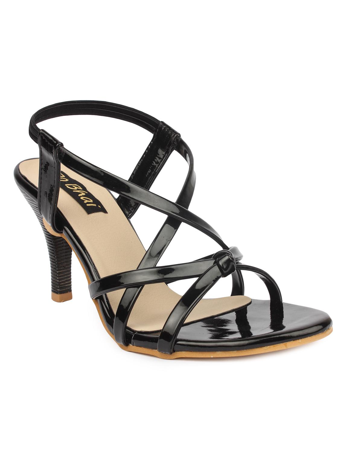 black synthetic back strap sandals - 10539644 - Zoom Image - 1