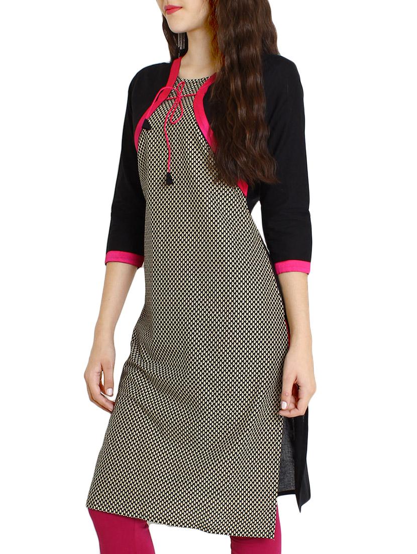 straight kurta with jacket - 10544146 - Zoom Image - 2