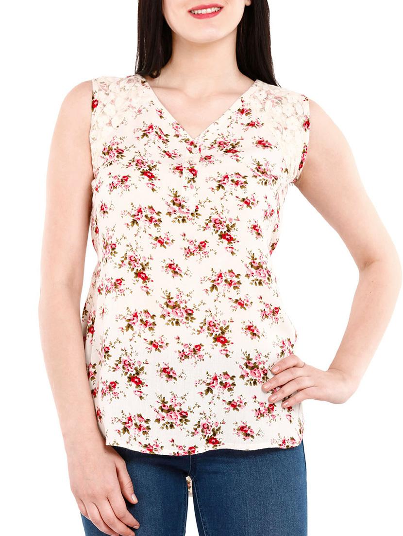 off white viscose top - 10551031 - Zoom Image - 1