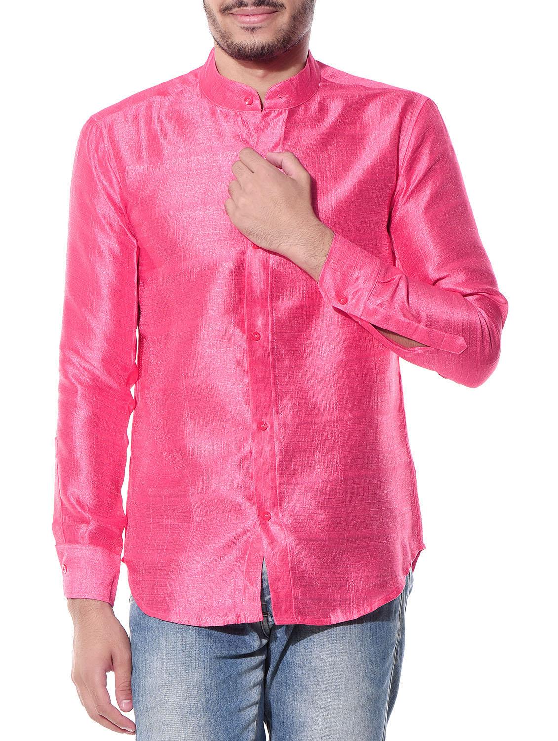 pink matka silk casual shirt - 10551815 - Zoom Image - 1