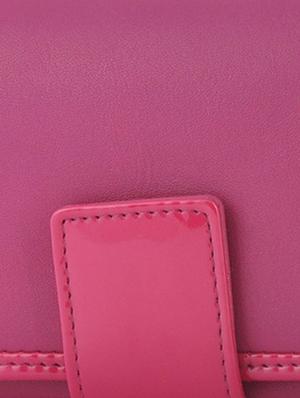 pink plain solid leatherette wallet - 1055721 - Standard Image - 4