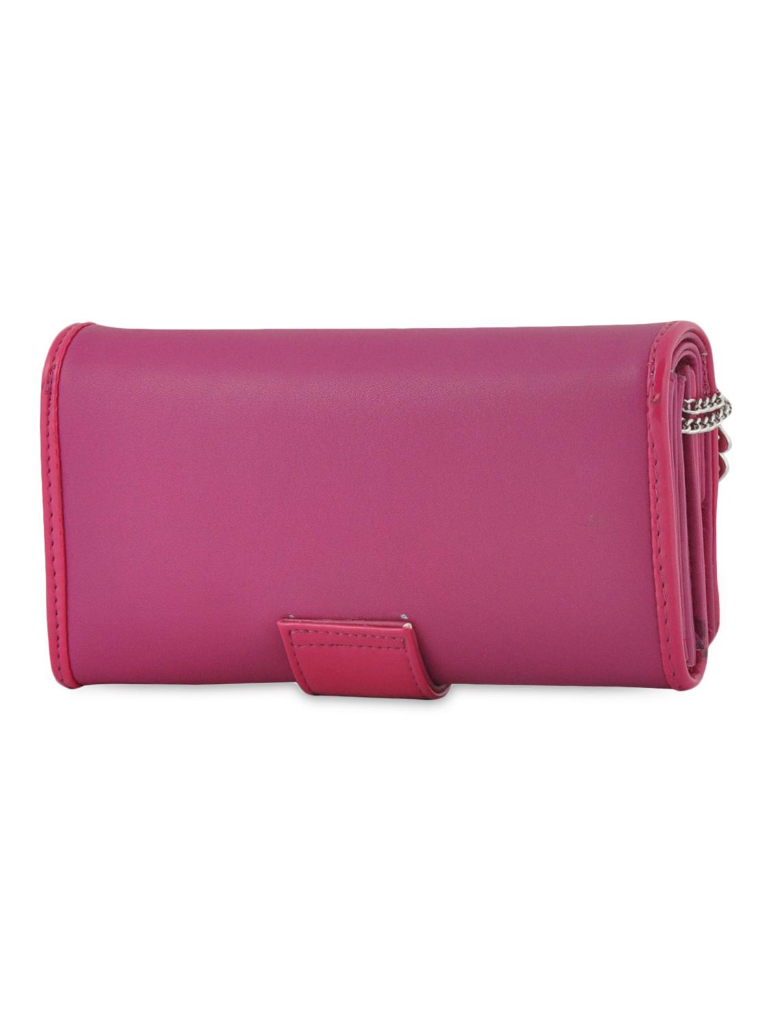 pink plain solid leatherette wallet - 1055721 - Zoom Image - 2