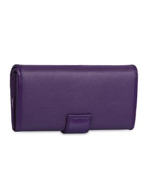 purple plain solid leatherette wallet - 1055723 - Standard Image - 2
