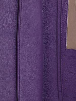purple plain solid leatherette wallet - 1055723 - Standard Image - 4
