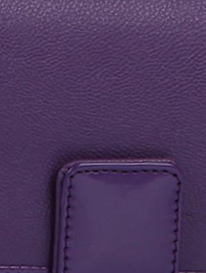 purple plain solid leatherette wallet - 1055723 - Standard Image - 5