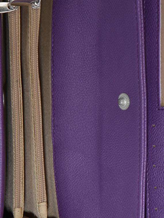 purple plain solid leatherette wallet - 1055723 - Zoom Image - 3