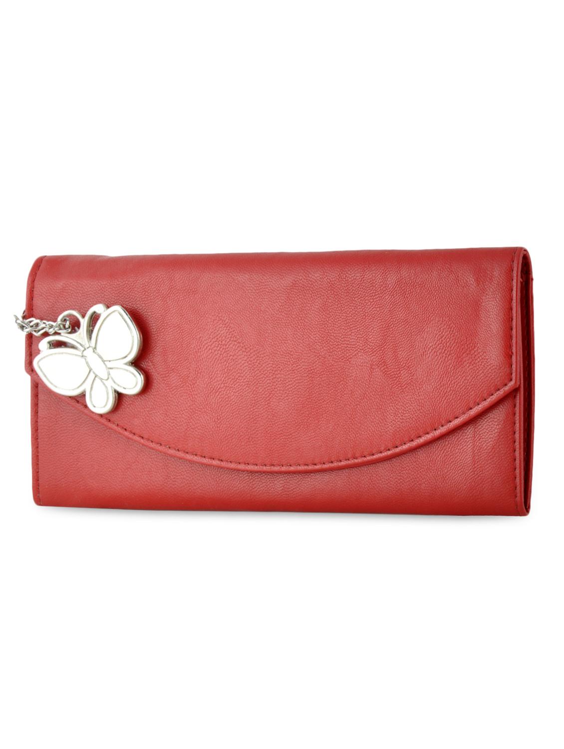 red plain solid leatherette wallet - 1055758 - Zoom Image - 1