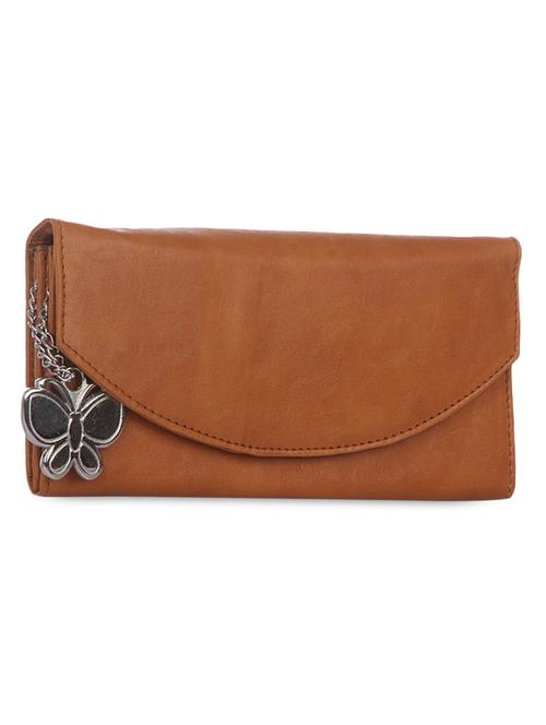 tan solid leatherette wallet - 1055759 - Standard Image - 1