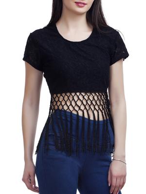 fringe lace trim detail tops - 10578300 - Standard Image - 2